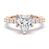 Classic Shared Prong Heart Shaped Moissanite Engagement Ring