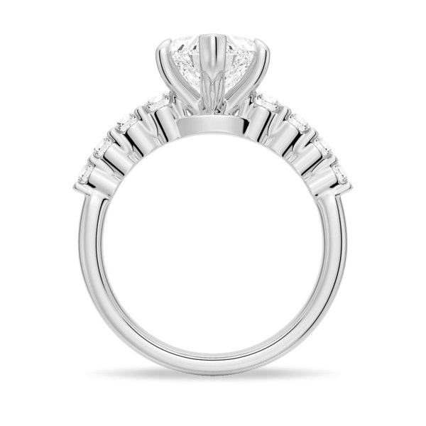 Classic Shared Prong Heart Shaped Moissanite Engagement Ring