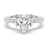 Classic Shared Prong Heart Shaped Moissanite Engagement Ring