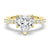 Classic Shared Prong Heart Shaped Moissanite Engagement Ring