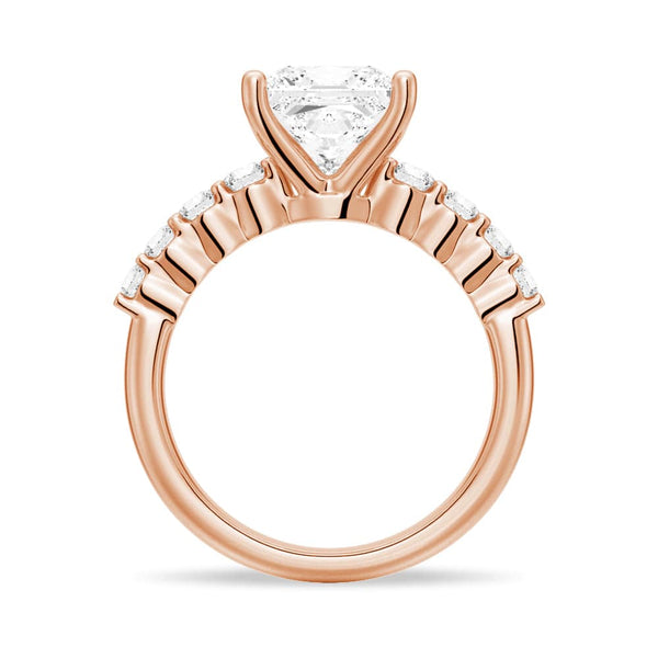 Classic Shared Prong Princess Cut Moissanite Engagement Ring