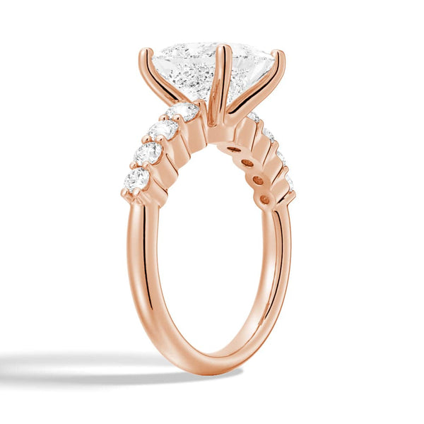 Classic Shared Prong Princess Cut Moissanite Engagement Ring