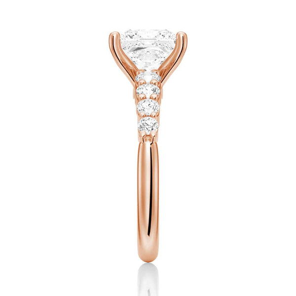 Classic Shared Prong Princess Cut Moissanite Engagement Ring