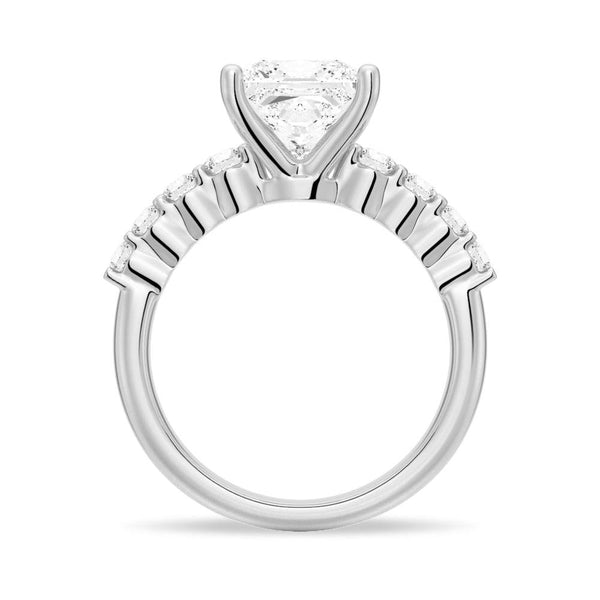 Classic Shared Prong Princess Cut Moissanite Engagement Ring