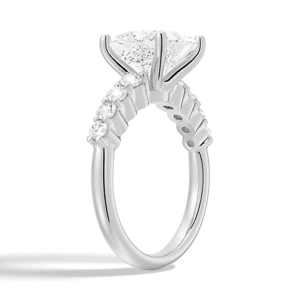 Classic Shared Prong Princess Cut Moissanite Engagement Ring