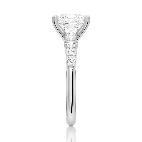 Classic Shared Prong Princess Cut Moissanite Engagement Ring