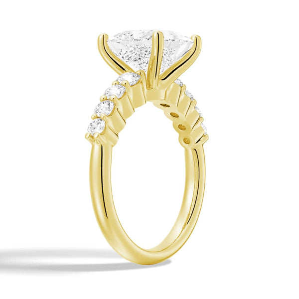 Classic Shared Prong Princess Cut Moissanite Engagement Ring