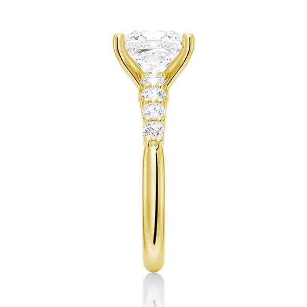 Classic Shared Prong Princess Cut Moissanite Engagement Ring