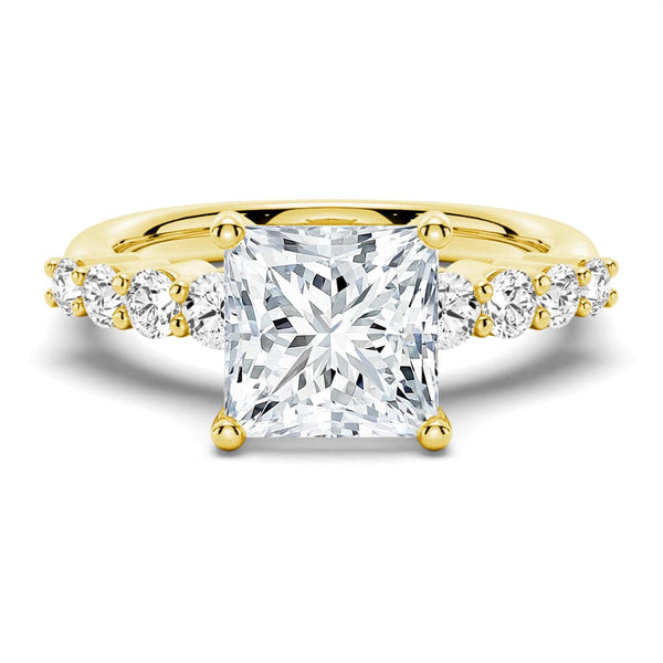 Classic Shared Prong Princess Cut Moissanite Engagement Ring