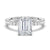 Emerald Cut Moissanite Engagement Ring With Eternity Pave Band