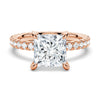 Princess Cut Moissanite Engagement Ring With Eternity Pave Band
