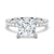 Princess Cut Moissanite Engagement Ring With Eternity Pave Band