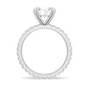 Round Moissanite Engagement Ring With Eternity Pave Band