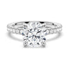 Round Moissanite Engagement Ring With Eternity Pave Band