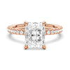 Radiant Cut Moissanite Engagement Ring With Eternity Pave Shank