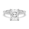 Solitaire Radiant Cut Moissanite Ring Set with Matching Stacking Band