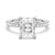 Radiant Cut Moissanite Engagement Ring With Eternity Pave Shank