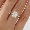 Radiant Cut Moissanite Engagement Ring With Eternity Pave Shank