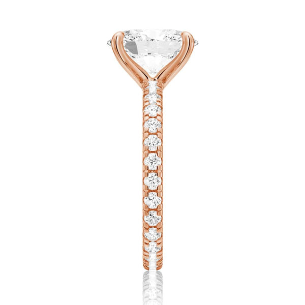 Oval Cut Moissanite Engagement Ring With Eternity Pave Band