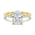 Oval Cut Moissanite Engagement Ring With Eternity Pave Band