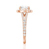 Cushion Cut Split Shank Moissanite Halo Engagement Ring