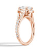 Cushion Cut Split Shank Moissanite Halo Engagement Ring