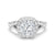 Cushion Cut Split Shank Moissanite Halo Engagement Ring