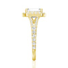 Emerald Cut Split Shank Moissanite Halo Engagement Ring