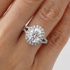 Oval Cut Split Shank Moissanite Halo Engagement Ring