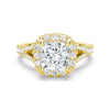 Princess Cut Split Shank Moissanite Halo Engagement Ring