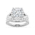 Princess Cut Split Shank Halo Moissanite Ring Set with Matching Wedding Band