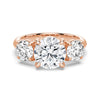 Round Cut Three Stone Moissanite Engagement Ring