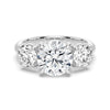 Round Cut Three Stone Moissanite Engagement Ring
