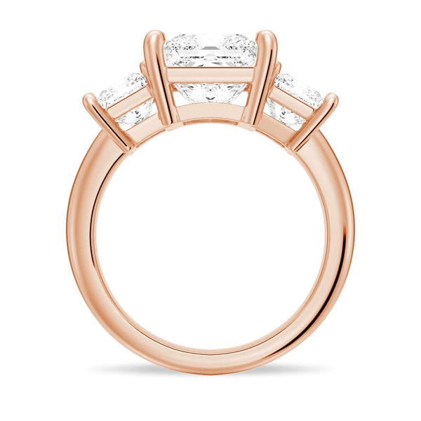 Princess Cut Three Stone Moissanite Engagement Ring