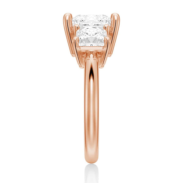 Princess Cut Three Stone Moissanite Engagement Ring