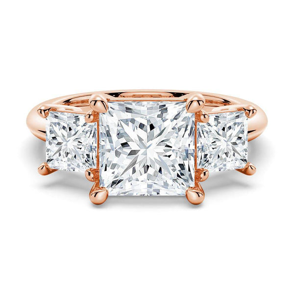 Princess Cut Three Stone Moissanite Engagement Ring