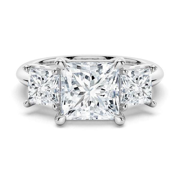 Princess Cut Three Stone Moissanite Engagement Ring