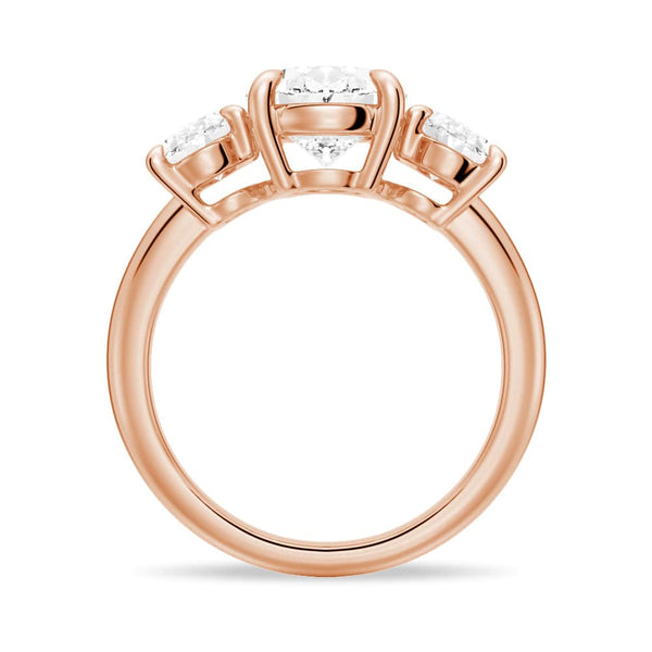 Oval Cut Three Stone Moissanite Engagement Ring