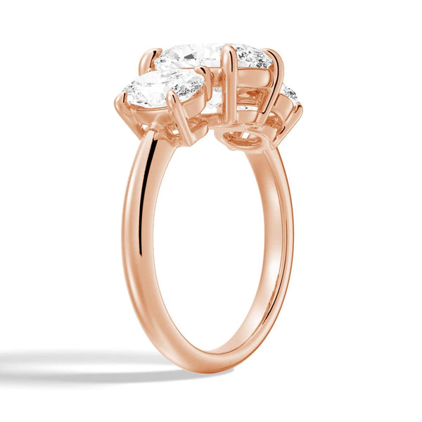 Oval Cut Three Stone Moissanite Engagement Ring