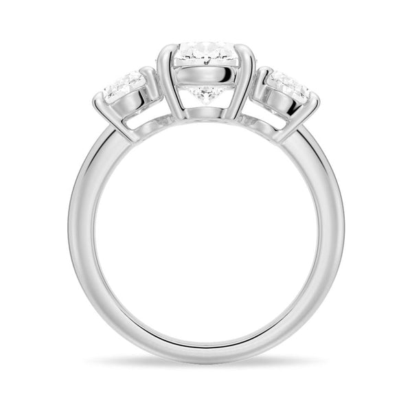 Oval Cut Three Stone Moissanite Engagement Ring