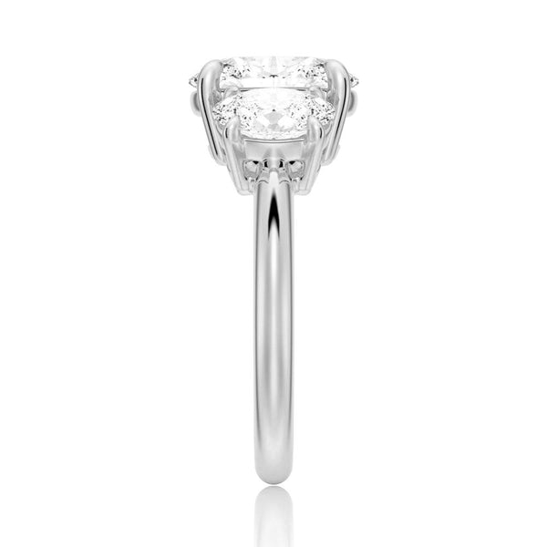 Oval Cut Three Stone Moissanite Engagement Ring