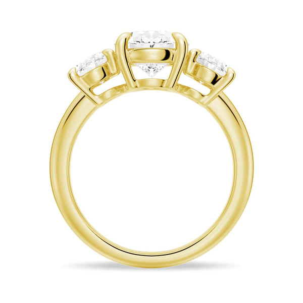 Oval Cut Three Stone Moissanite Engagement Ring