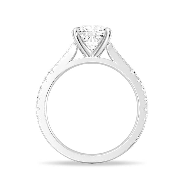 Cushion Cut Split Shank Moissanite Engagement Ring