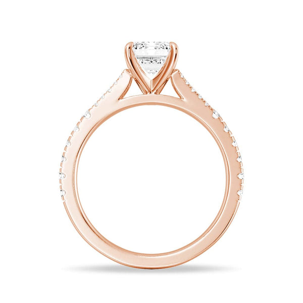 Emerald Cut Split Shank Moissanite Engagement Ring