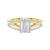 Emerald Cut Split Shank Moissanite Engagement Ring