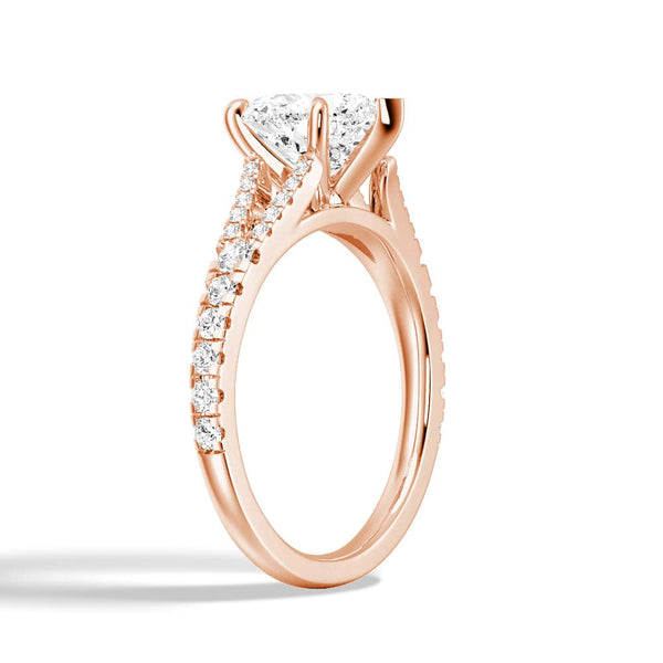 Heart Shaped Split Shank Moissanite Engagement Ring