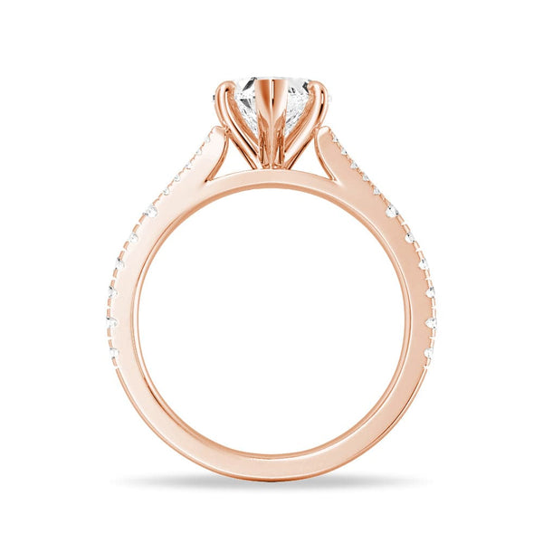 Heart Shaped Split Shank Moissanite Engagement Ring