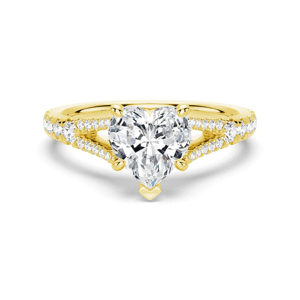 Heart Shaped Split Shank Moissanite Engagement Ring