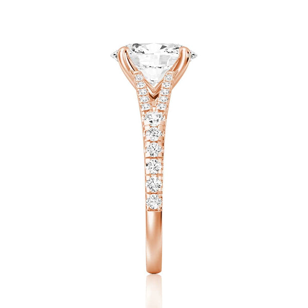 Oval Cut Split Shank Moissanite Engagement Ring