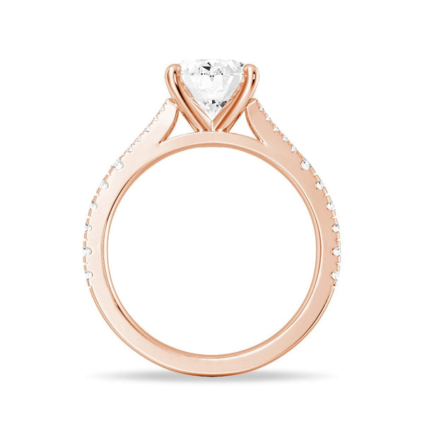 Oval Cut Split Shank Moissanite Engagement Ring